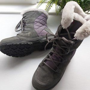 Columbia Ice Maiden II quilted Snow fur boot insulated Gray Women's 9